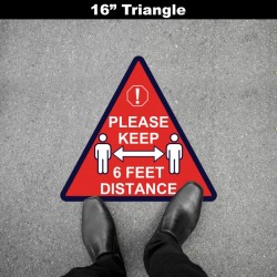Social Distancing Floor Decal - Please Keep 6 Feet Distance Triangle