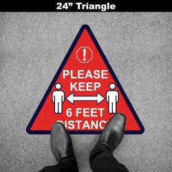 Social Distancing Floor Decal - Please Keep 6 Feet Distance Triangle
